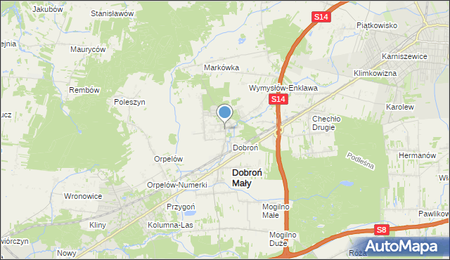 mapa Dobroń Stary, Dobroń Stary na mapie Targeo